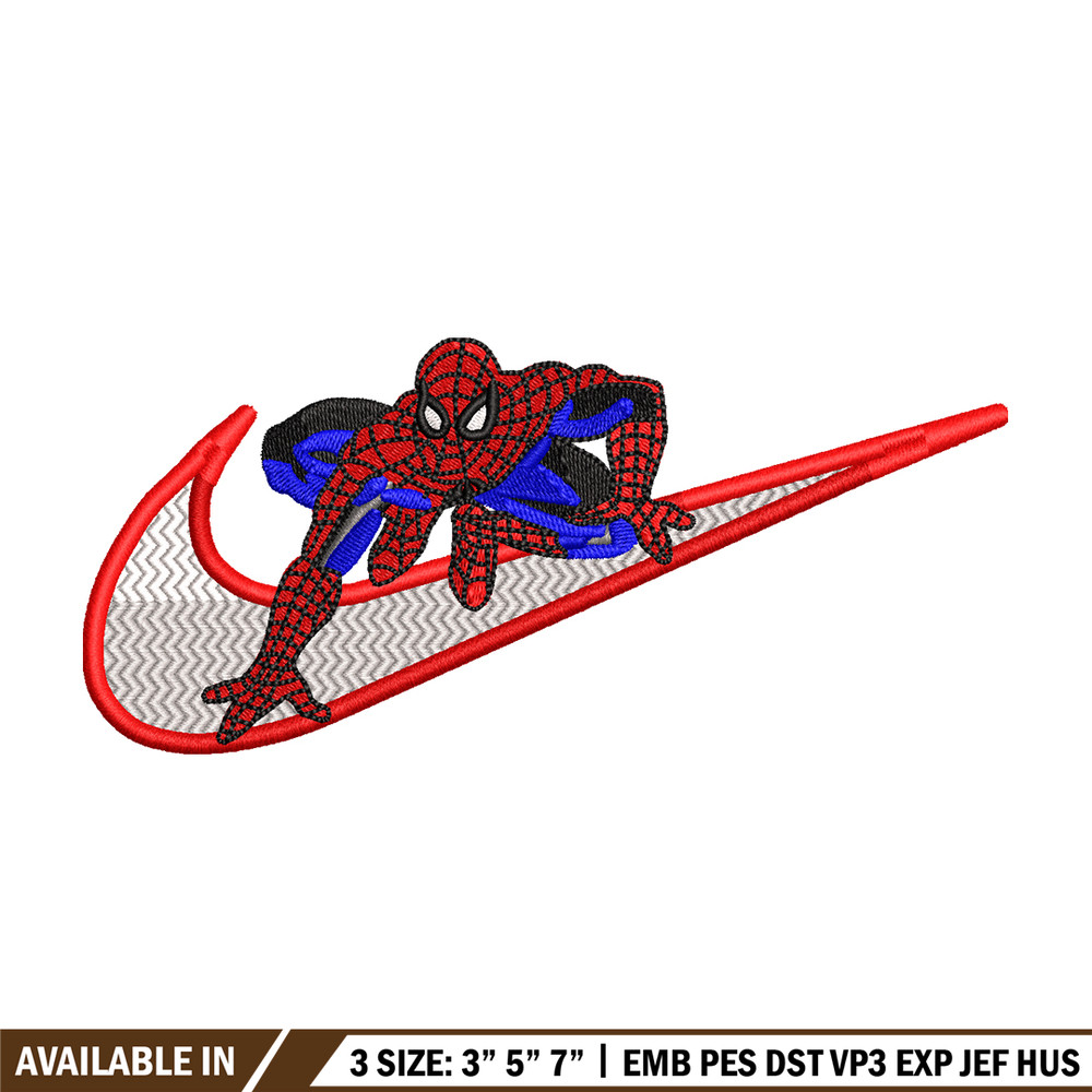 Nike Spiderman Logo embroidery design, Spiderman embroidery, Nike design, movie design, movie shirt, Digital download.jpg