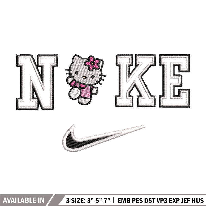 Nike kitty embroidery design, Hello kitty embroidery, Emb design, Embroidery shirt, Embroidery file, Digital download.jpg
