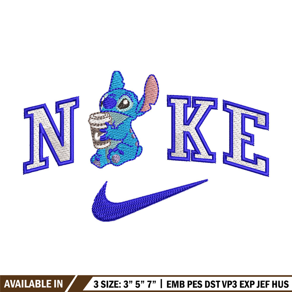 Nike stitch coffee embroidery design, Stitch embroidery, Nike design,Embroidery shirt, Embroidery file, Digital download.jpg