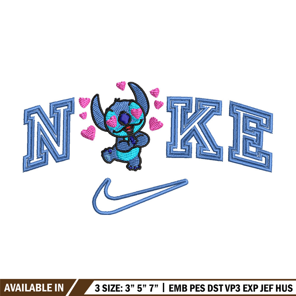 Nike stitch heart embroidery design, Stitch embroidery, Nike design, Embroidery file,Embroidery shirt, Digital download.jpg
