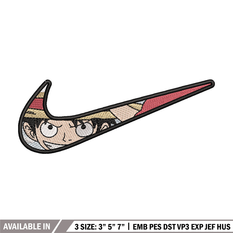Nike luffy smile embroidery design, One piece embroidery,Nike design,Embroidery shirt, Embroidery file, Digital download.jpg