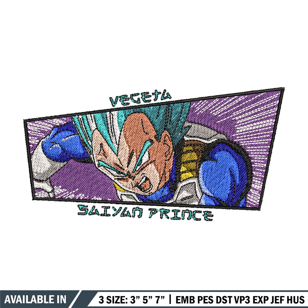 Vegeta blue embroidery design, Dragonball embroidery, Anime design, Embroidery shirt, Embroidery file, Digital download.jpg