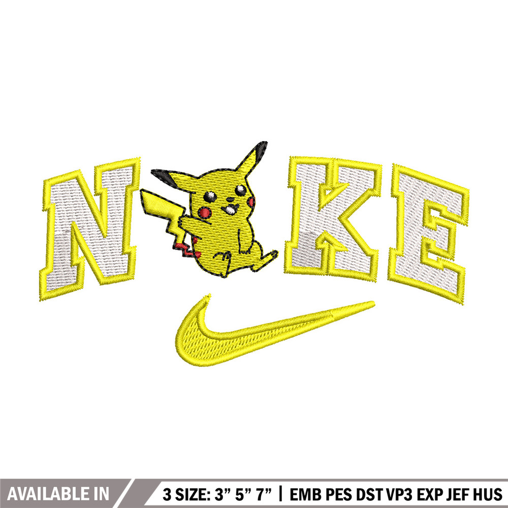 Nike pikachu embroidery design, Pokemon embroidery, Nike design, Embroidery shirt, Embroidery file, Digital download.jpg