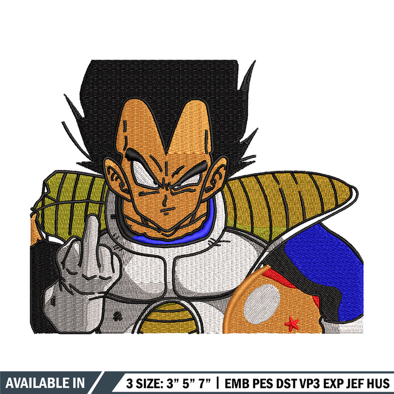 Vegeta saiyan embroidery design, Dragonball embroidery, Anime design, Embroidery shirt, Embroidery file, Digital download.jpg