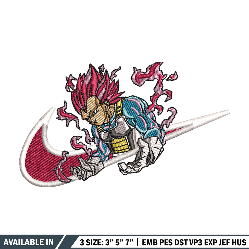Vegeta Ultra Nike embroidery design, Dragon ball embroidery, Nike design, anime design, anime shirt, Digital download.jpg