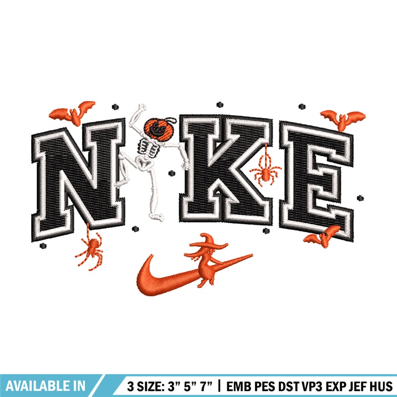 Nike pumpkin embroidery design, Halloween embroidery, Nike design, Embroidery file,Embroidery shirt, Digital download.jpg