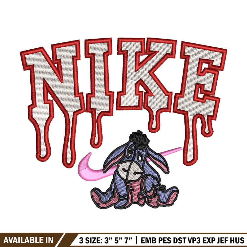 Nike x donkey embroidery design, Eeyore embroidery, Nike design, Embroidery shirt, Embroidery file, Digital download.jpg