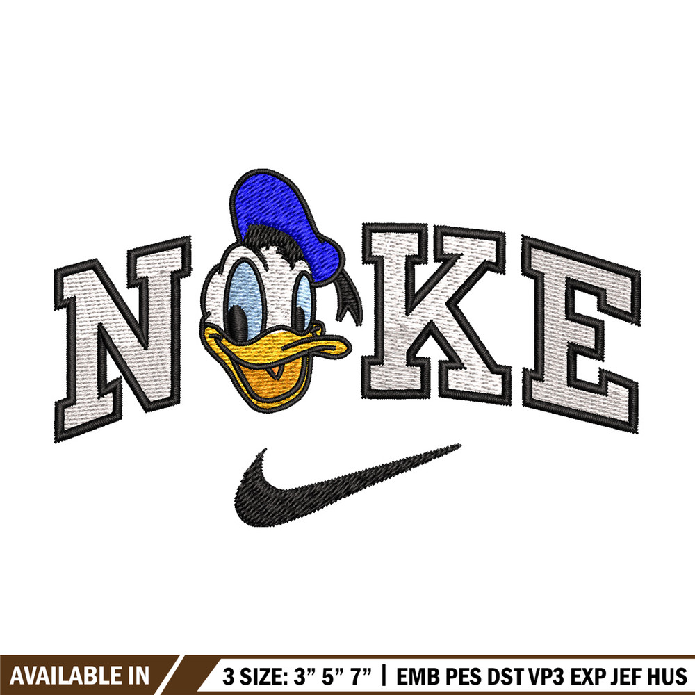 Nike x duck embroidery design, Disney embroidery, Nike design, Embroidery shirt, Embroidery file, Digital download.jpg