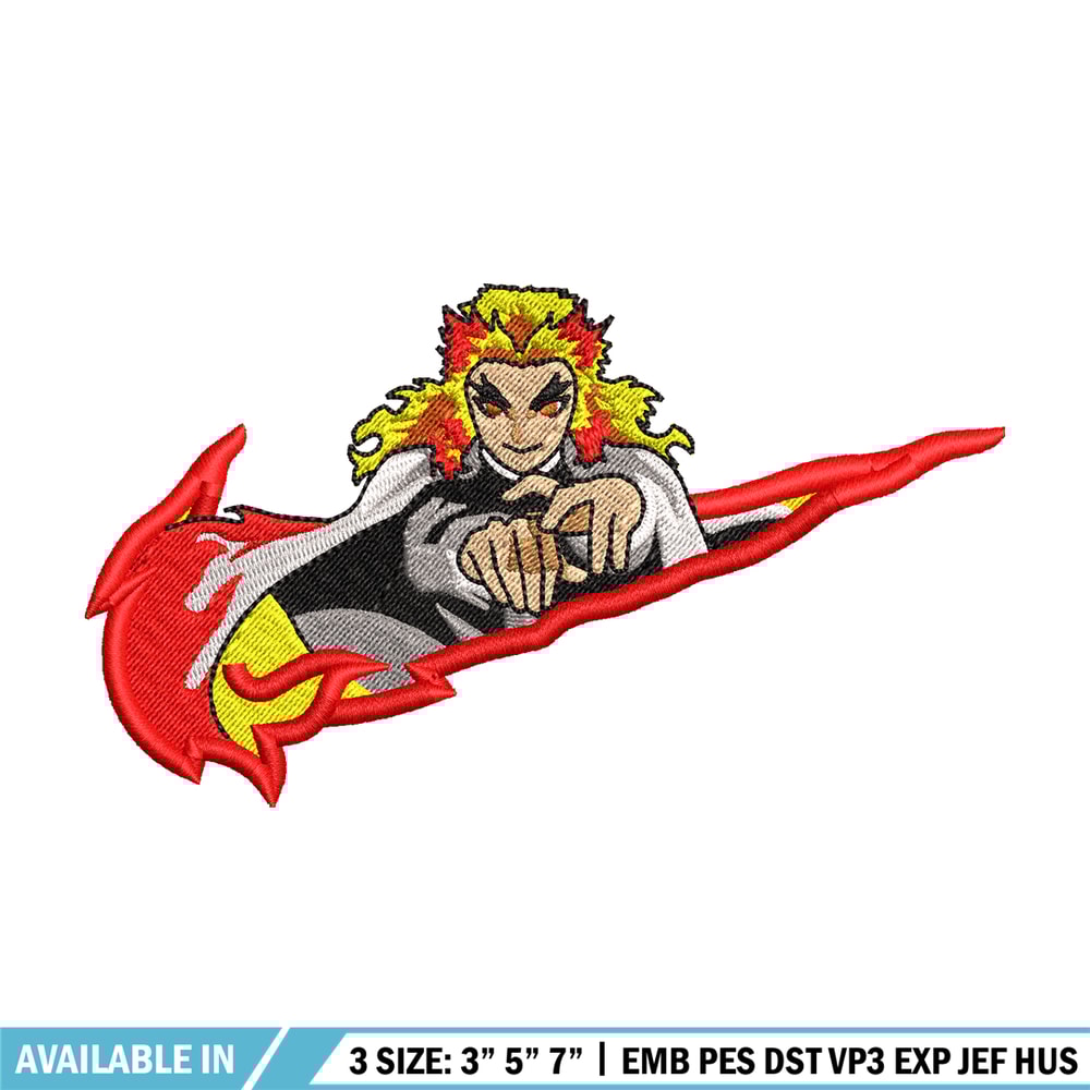 Nike Rengoku embroidery design, Kimetsu no Yaiba embroidery, Nike design, anime design, anime shirt, Digital download.jpg