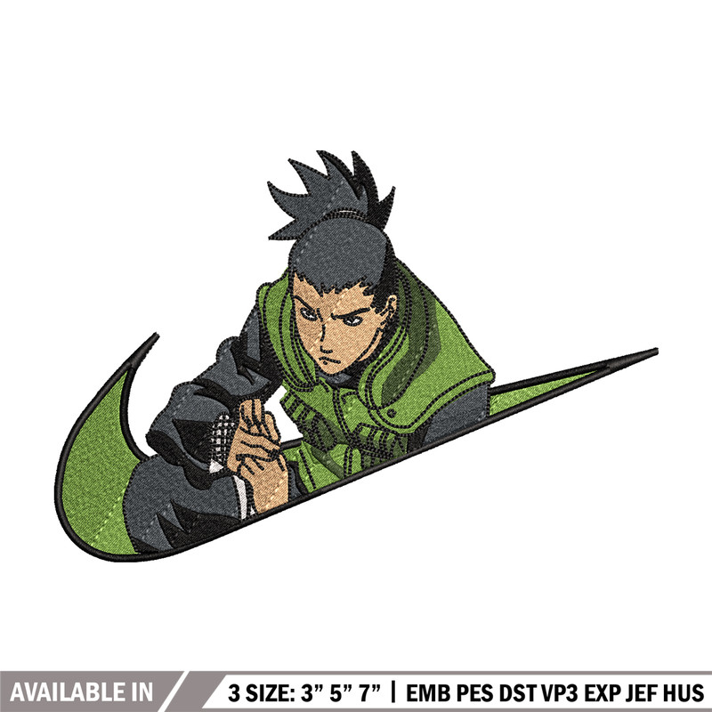 Nike Shikamaru embroidery design, Naruto embroidery, Nike design, anime design, anime shirt, Digital download.jpg