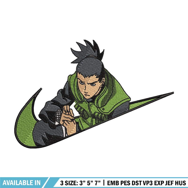 Nike Shikamaru embroidery design, Naruto embroidery, Nike design, anime design, anime shirt, Digital download.jpg