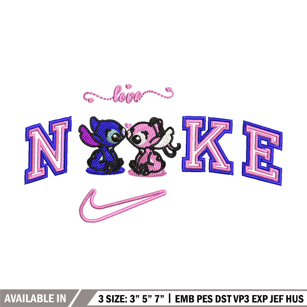 Nike stitch couple embroidery design, Stitch embroidery, Nike design, Embroidery file,Embroidery shirt, Digital download.jpg