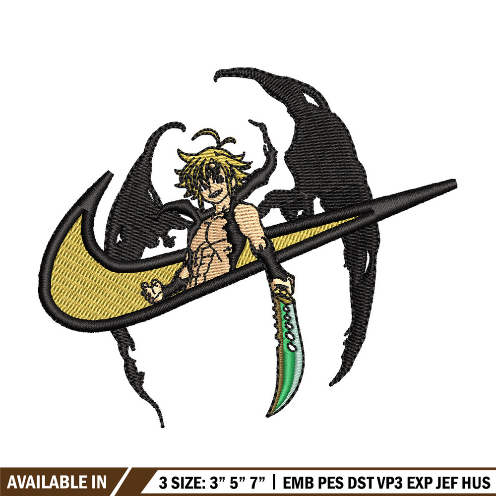 Nike x Meliodas embroidery design, Meliodas embroidery, Nike design, Embroidery shirt, Embroidery file, Digital download.jpg