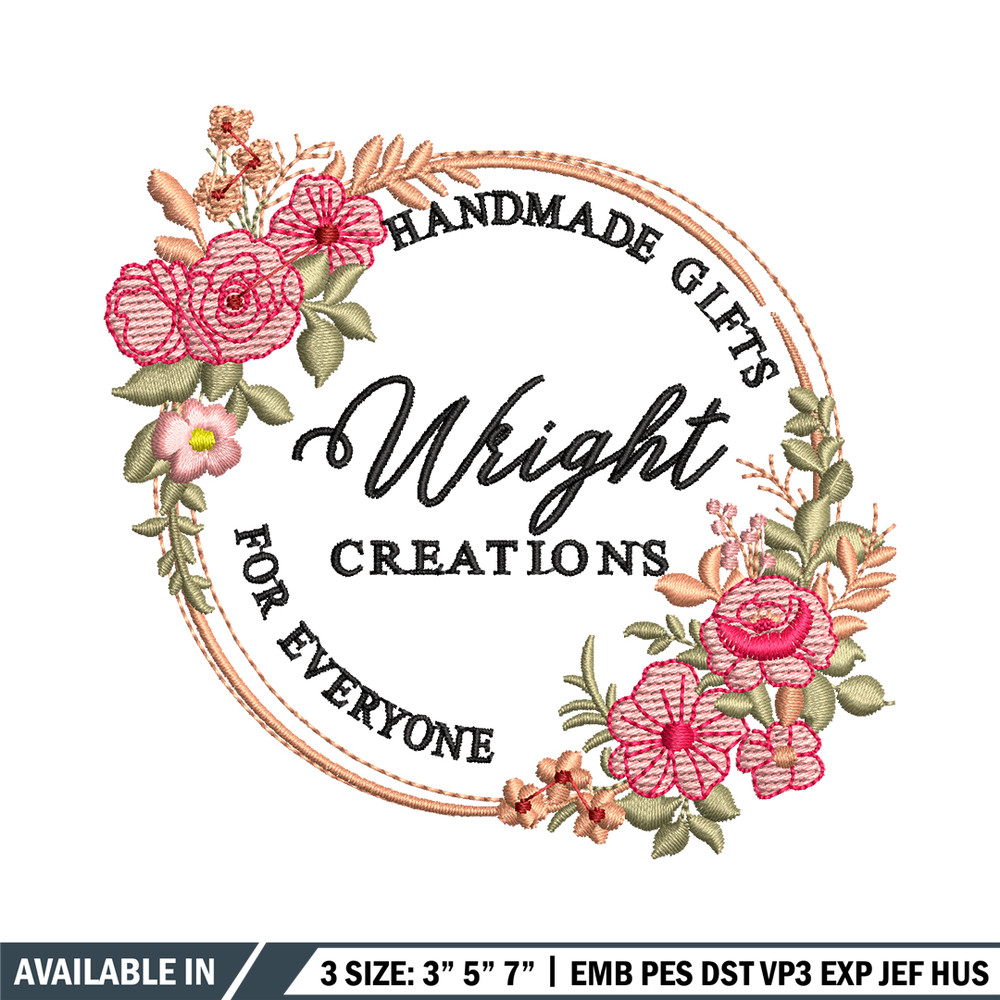 Wright creation logo embroidery design, Wright creation embroidery, logo design, Embroidery shirt, Instant download.jpg