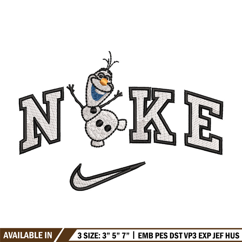 Nike x olaf embroidery design, Disney embroidery, Nike design, Embroidery shirt, Embroidery file, Digital download.jpg