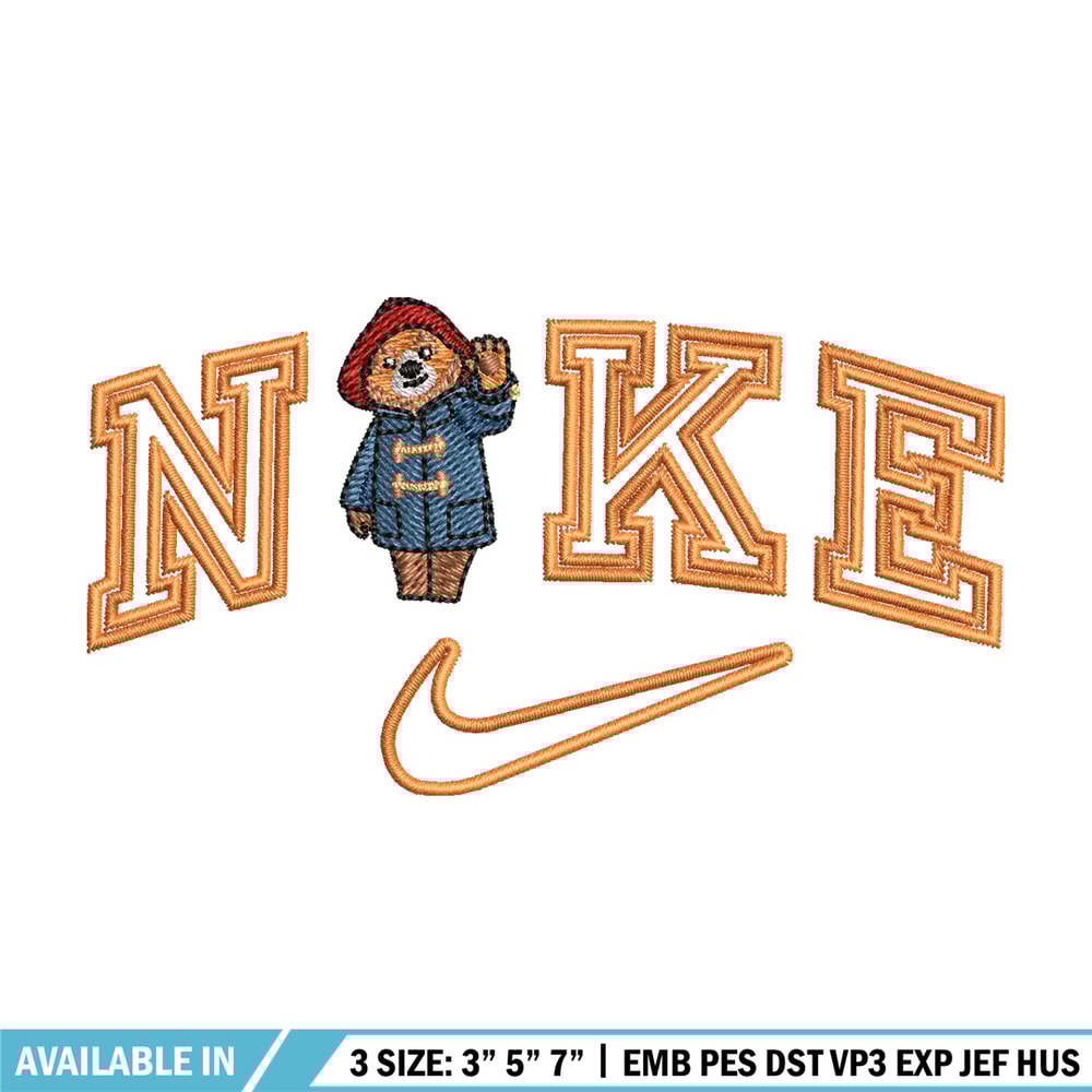 Nike x bear embroidery design, Bear embroidery, Nike design, Embroidery shirt, Embroidery file,Digital download.jpg