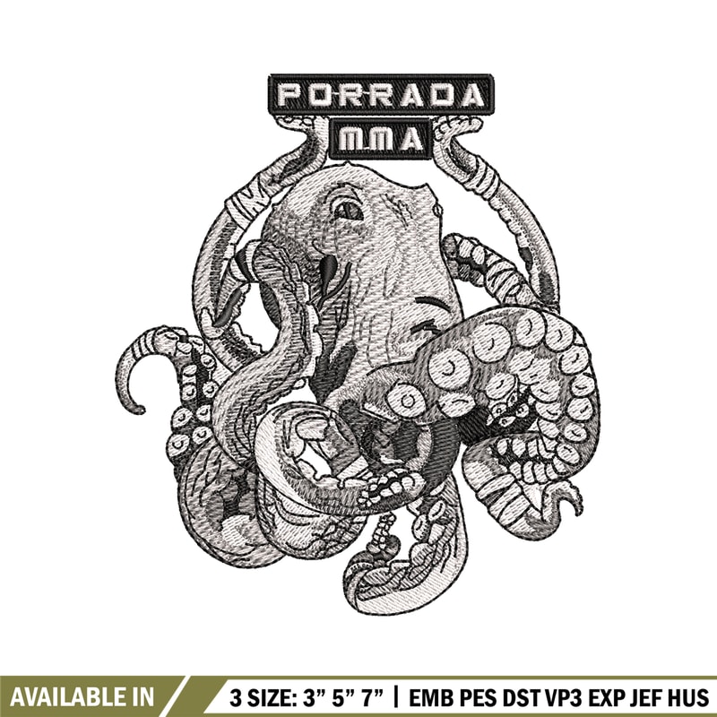 Porrada MMA logo embroidery design, Porrada MMA embroidery, logo design, logo shirt, Embroidery shirt, Instant download.jpg