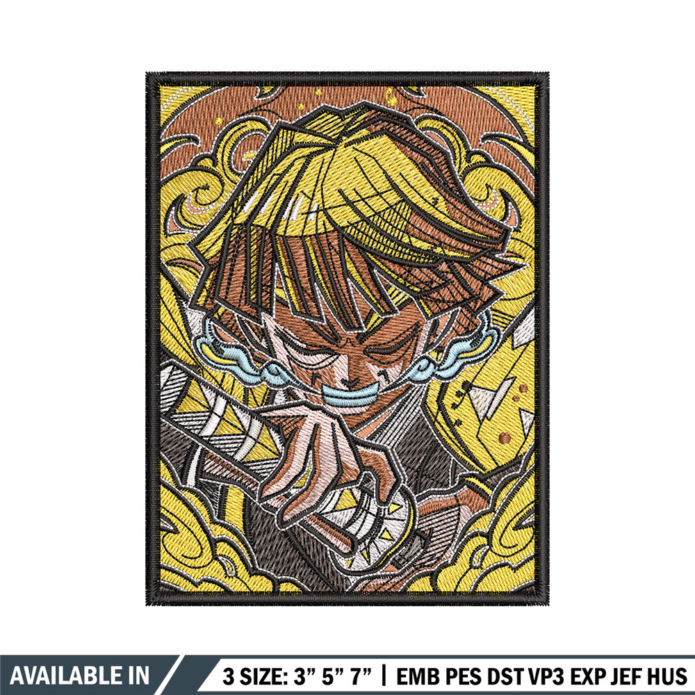 Zenitsu poster embroidery design, Zenitsu embroidery, Anime design, Embroidery shirt, Embroidery file, Digital download.jpg