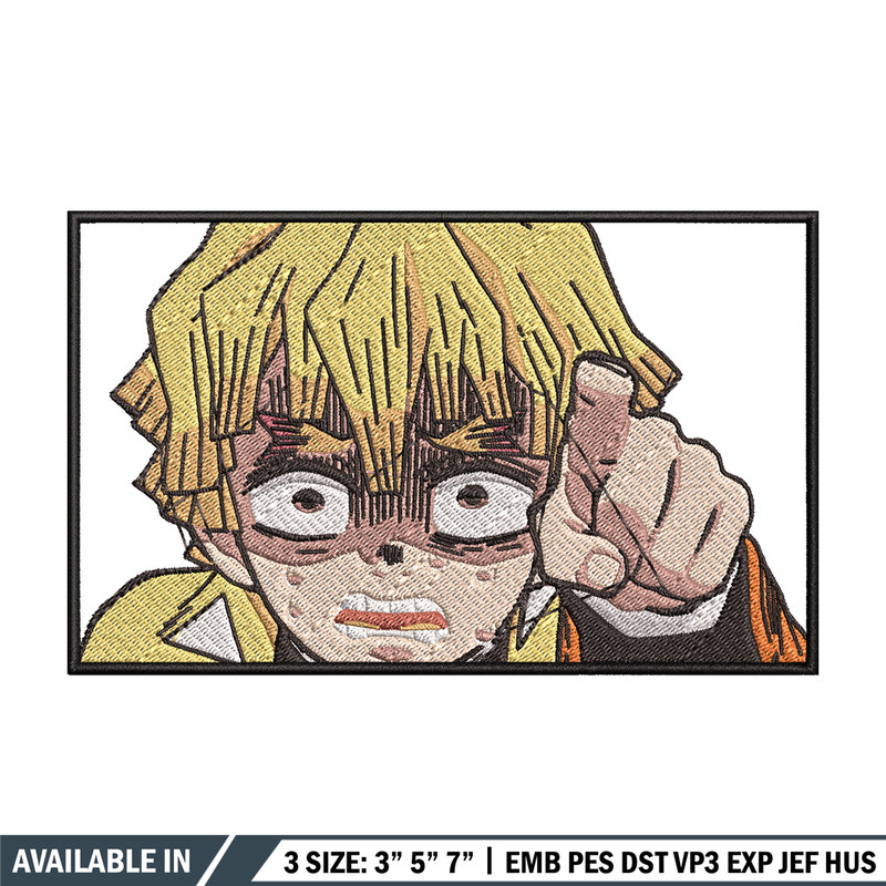 Zenitsu scary embroidery design, Zenitsu embroidery, Anime design, Embroidery shirt, Embroidery file, Digital download.jpg