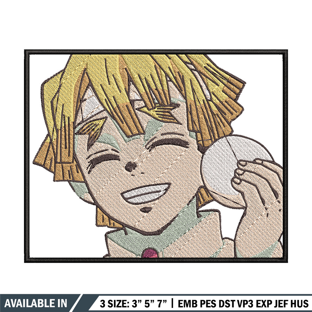 Zenitsu smile embroidery design, Zenitsu embroidery, Anime design, Embroidery shirt, Embroidery file, Digital download.jpg