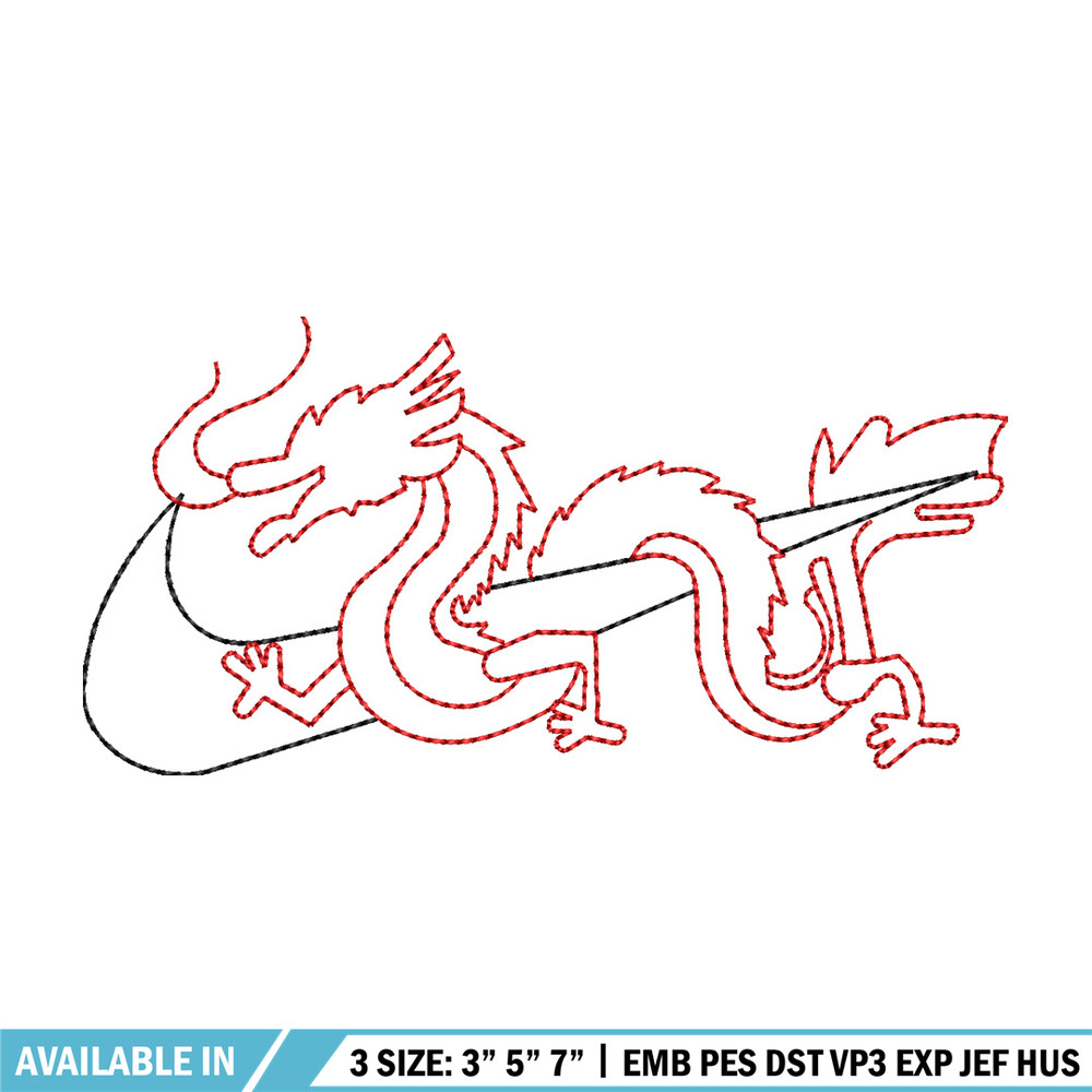 Nike x dragon asian embroidery design, Dragon embroidery, Nike design,Embroidery shirt,Embroidery file, Digital download.jpg