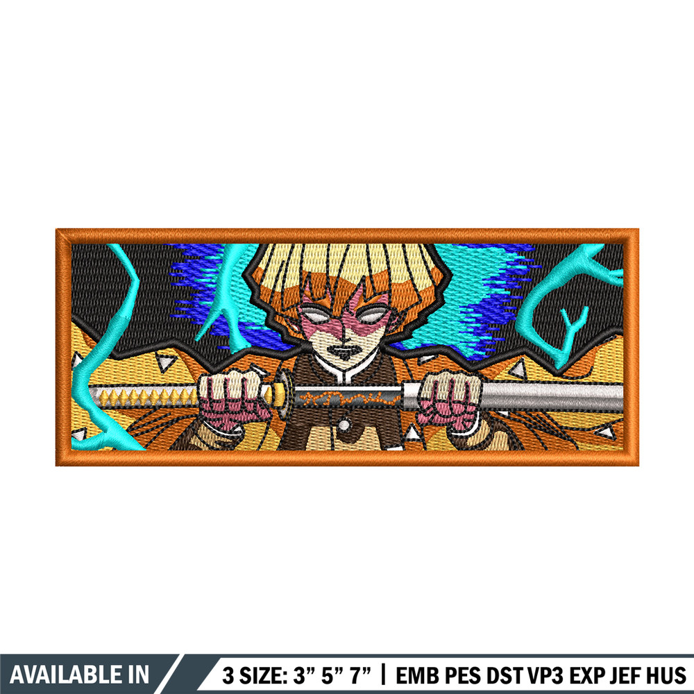 Zenitsu thunder embroidery design, Zenitsu embroidery, Anime design, Embroidery shirt, Embroidery file, Digital download.jpg