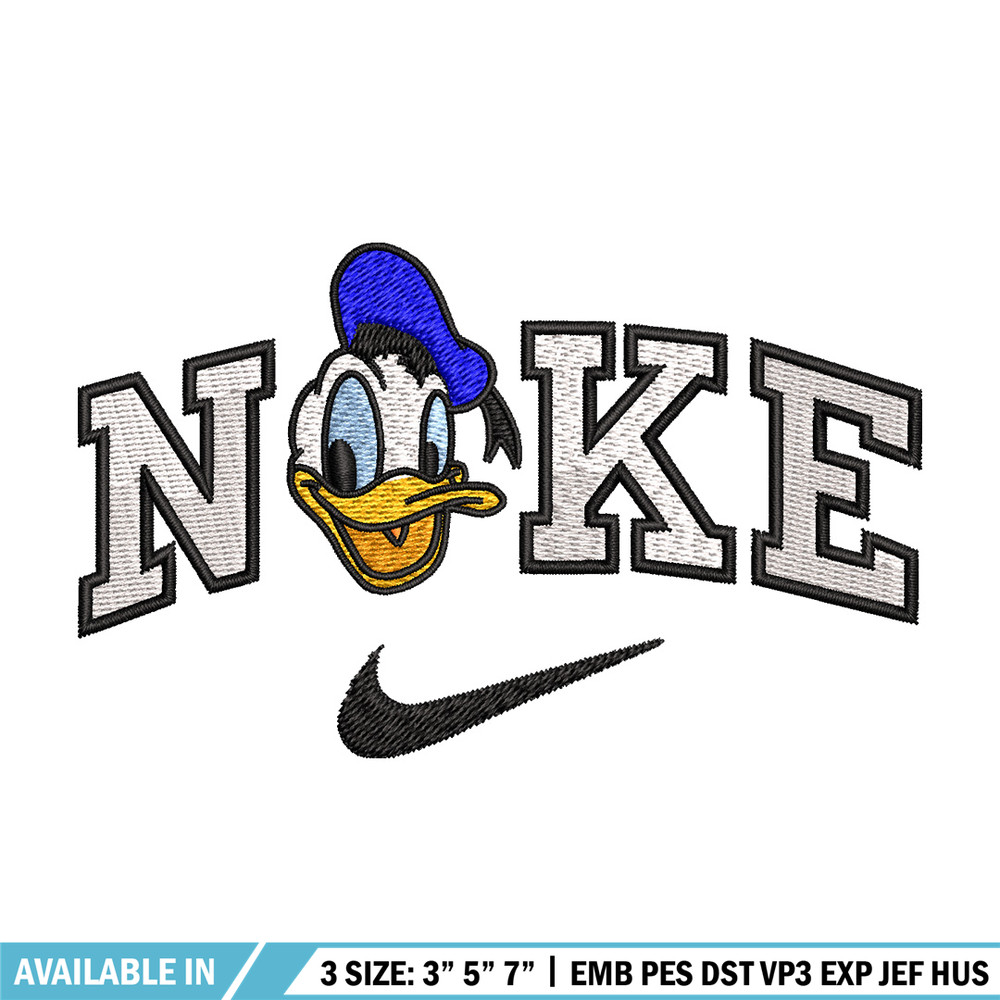 Nike x duck embroidery design, Disney embroidery, Nike design, Embroidery shirt, Embroidery file, Digital download.jpg
