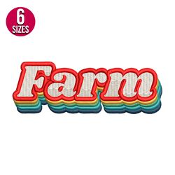 farm retro embroidery design, machine embroidery pattern, instant download