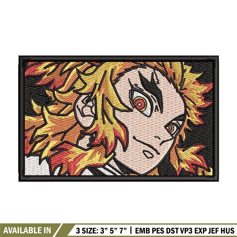 Rengoku rectangle embroidery design, Rengoku embroidery, Anime design,Embroidery shirt,Embroidery file, Digital download.jpg