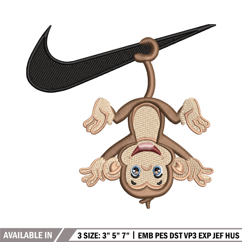 Nike x monkey embroidery design, Monkey embroidery, Nike design, Embroidery shirt, Embroidery file, Digital download.jpg