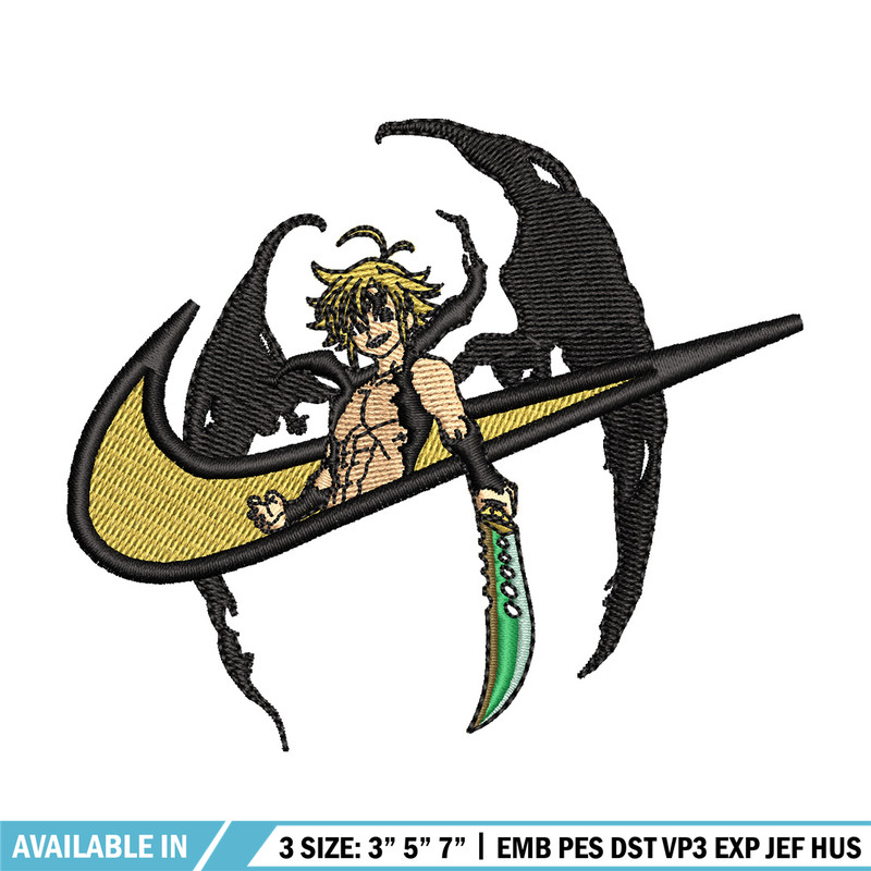 Nike x Meliodas embroidery design, Meliodas embroidery, Nike design, Embroidery shirt, Embroidery file, Digital download.jpg