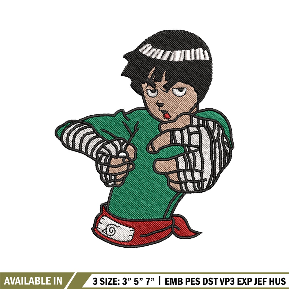 Rock lee embroidery design, Naruto embroidery, Anime design, Embroidery file, Digital download, Embroidery shirt.jpg