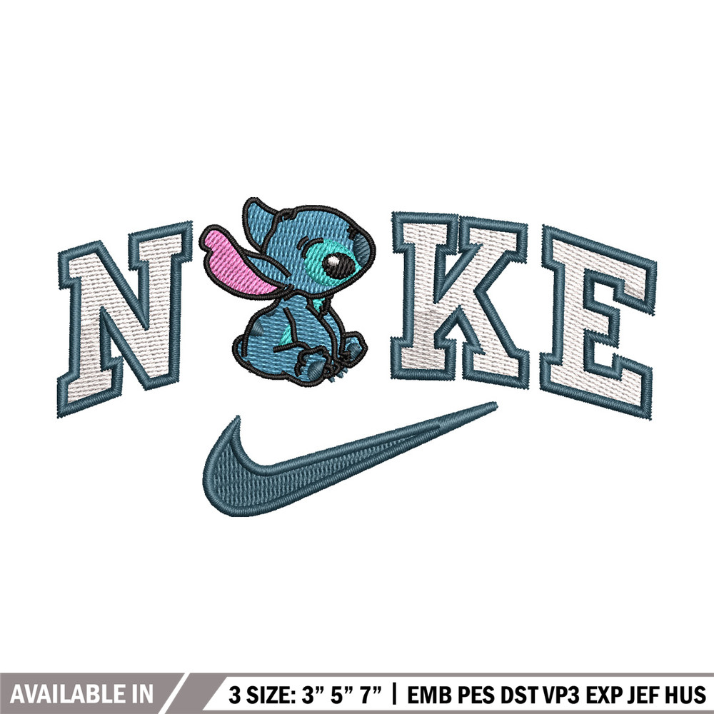 Nike x stitch cute embroidery design, Stitch embroidery,Nike design, Embroidery shirt, Embroidery file, Digital download.jpg