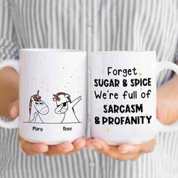 best friends unicorn coffee mug, we're full of sarcasm & profanity mug, perfect best friends gifts, funny gift for besti