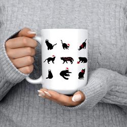 black cat christmas mug, funny christmas gift, funny cat mug, cat christmas, cat mom gift, cat lover gift, cute cat mug,