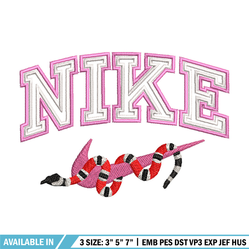 Nike x snake embroidery design, Snake embroidery, Nike design, Embroidery shirt, Embroidery file, Digital download.jpg