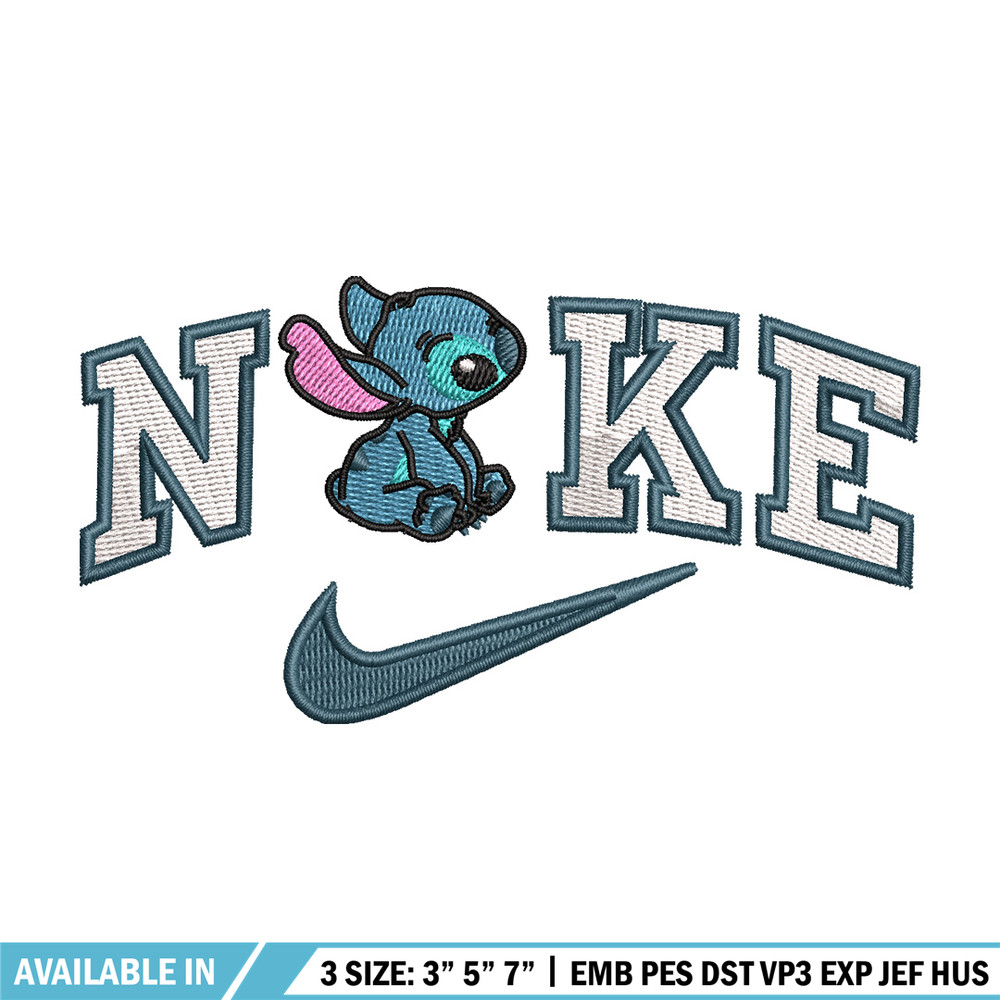Nike x stitch cute embroidery design, Stitch embroidery,Nike design, Embroidery shirt, Embroidery file, Digital download.jpg