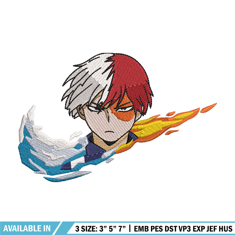Nike x Todoroki embroidery design, My hero academia embroidery, Nike design, anime design, anime shirt, Digital download.jpg