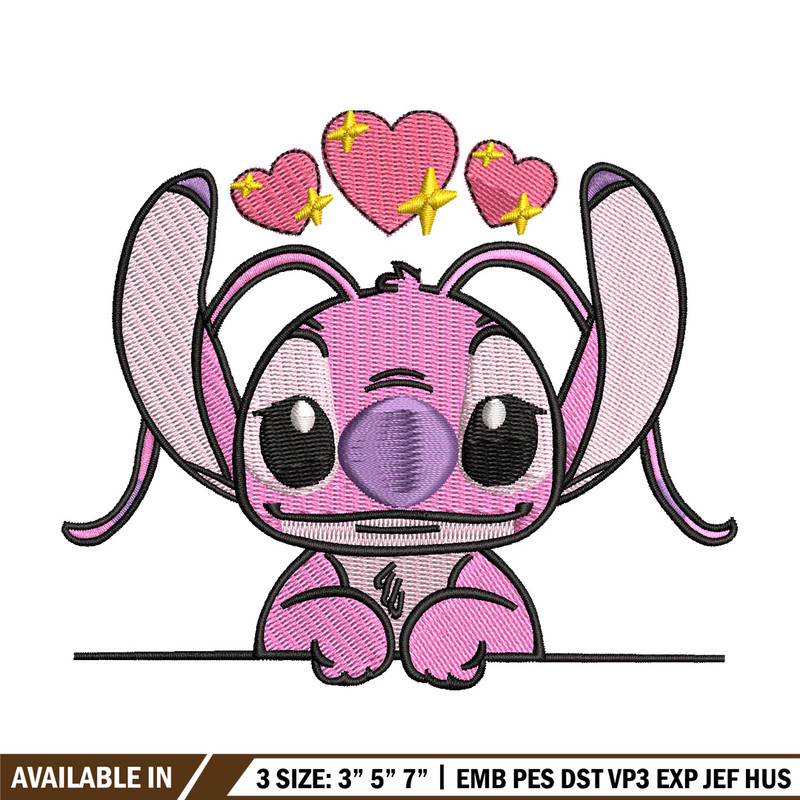 Pink stitch embroidery design, Stitch embroidery, Emb design, Embroidery shirt, Embroidery file, Digital download.jpg