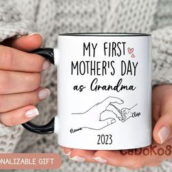 first mothers day as grandma, promoted to grandma gift, custom new grandmother gift, new nana, pregnancy announcement, n