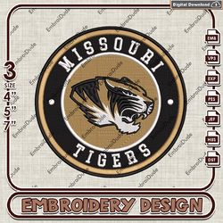 NCAA Logo Embroidery Files, NCAA Missouri Tigers Embroidery Designs, Missouri Tigers Machine Embroidery Designs