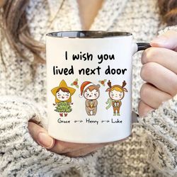 i wish you lived next door sister, gift from sister, bestie gift, personalized gift for her, friendship gift,long distan