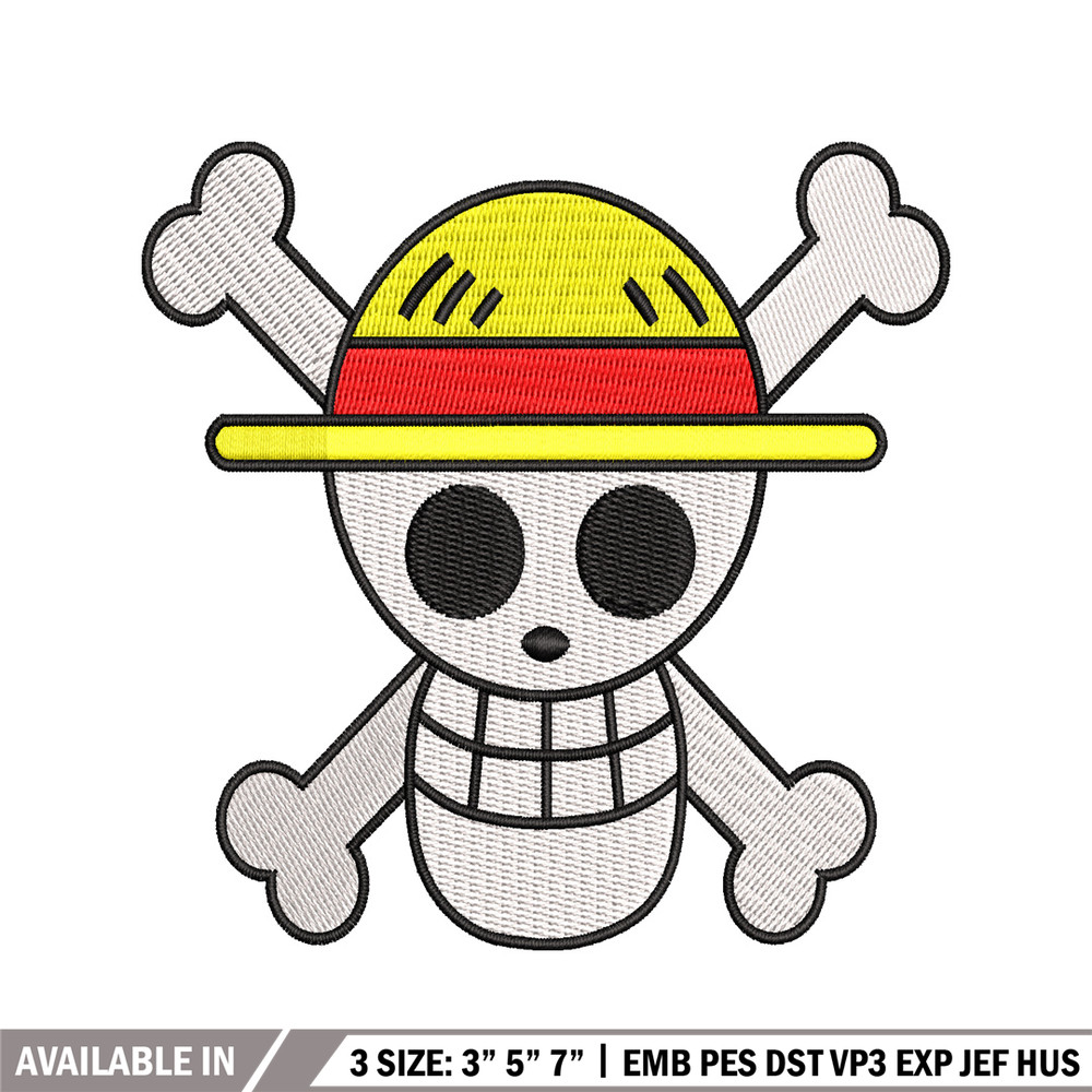 One piece Luffy Logo embroidery design, One piece embroidery, anime design, embroidery file, Digital download..jpg