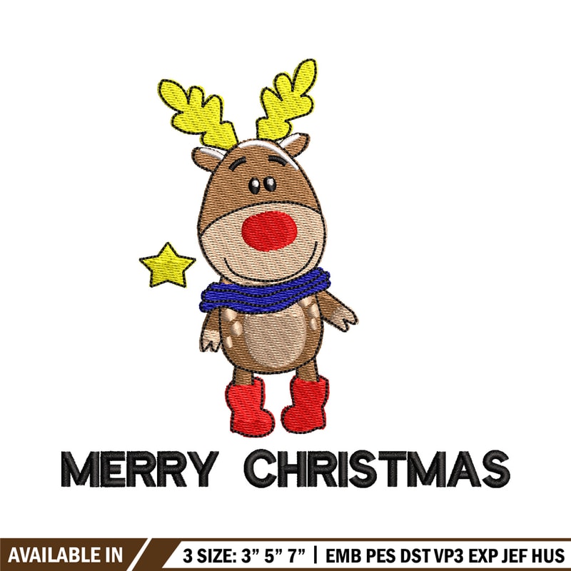 Reindeer embroidery design, Chrismas embroidery, Embroidery file, Embroidery shirt, Emb design,Digital download.jpg