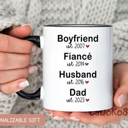 personalized fathers day gift, first time dad gift from wife, gift for new dad, boyfriend fiance husband dad mug, pregna
