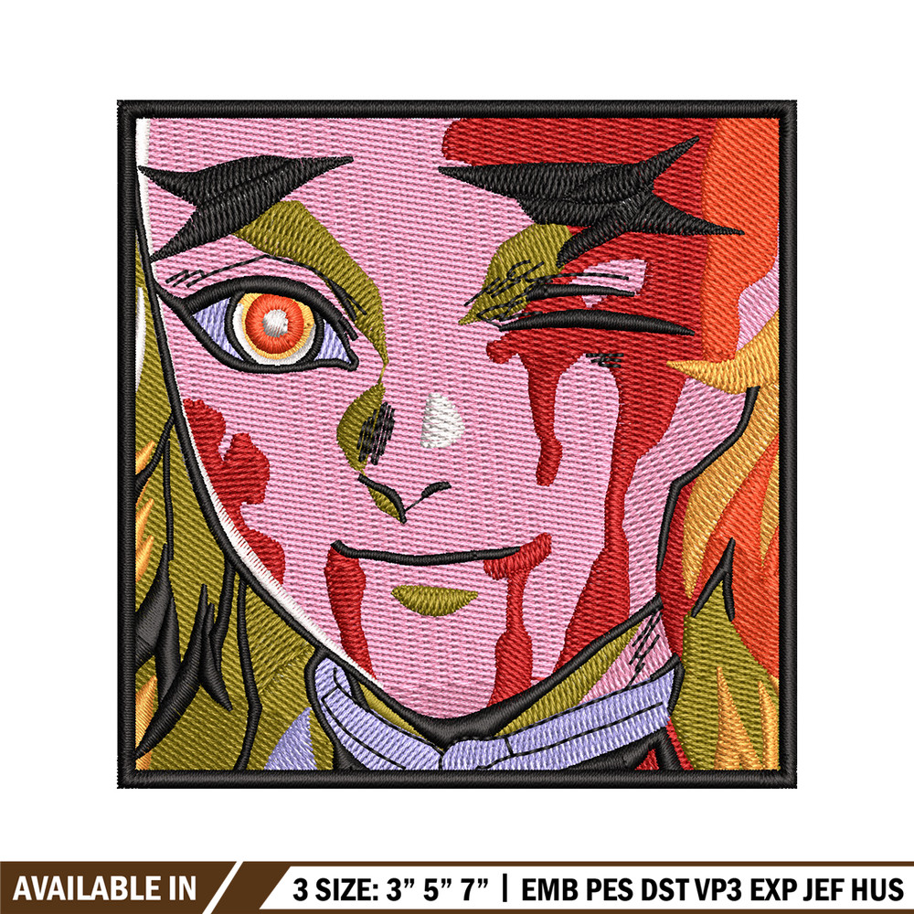 Rengoku face embroidery design, Rengoku embroidery, Anime design, Embroidery shirt, Embroidery file, Digital download.jpg