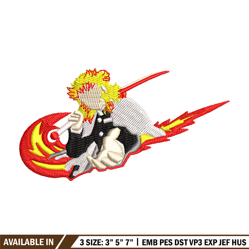 Rengoku Nike fire embroidery design, Kimetsu no Yaiba embroidery, embroidery file, anime design, Digital download.jpg