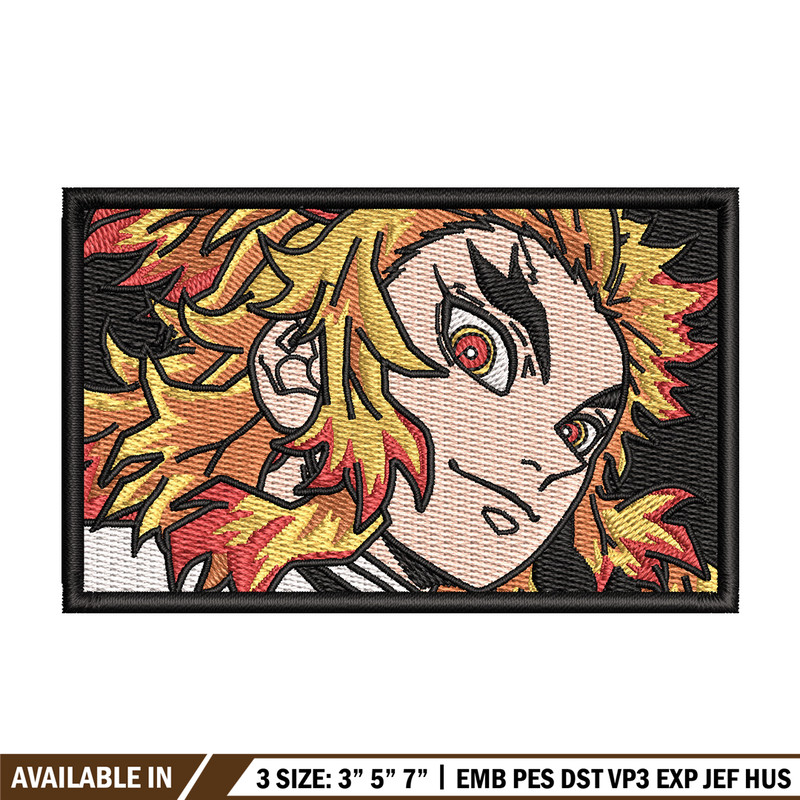 Rengoku rectangle embroidery design, Rengoku embroidery, Anime design,Embroidery shirt,Embroidery file, Digital download.jpg