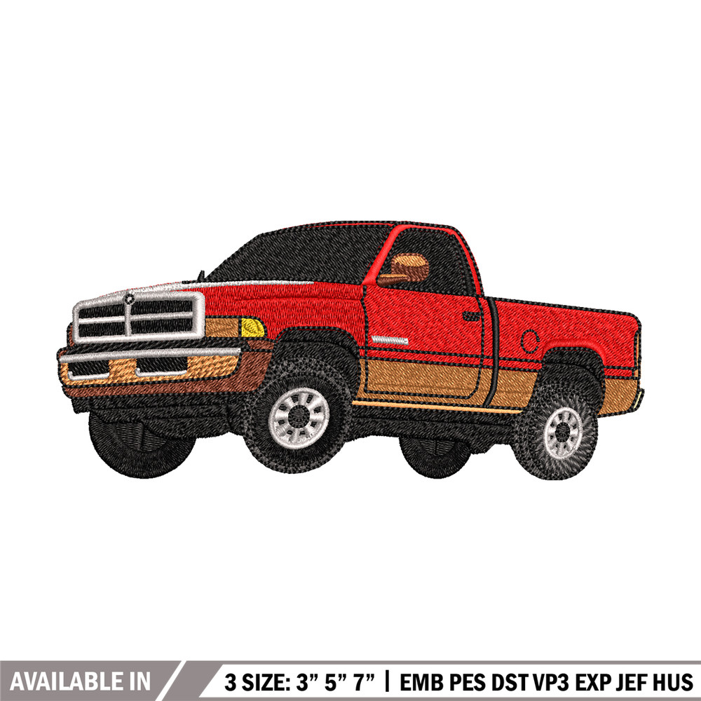 Pickup truck red embroidery design, Pickup truck embroidery, logo design, logo shirt, Embroidery shirt, Instant download.jpg