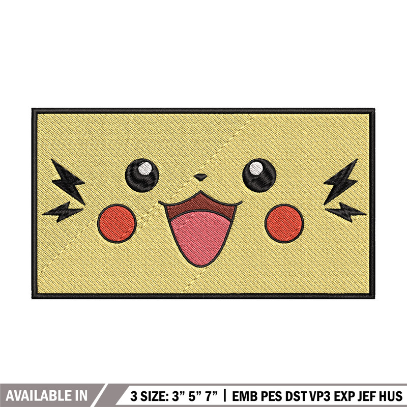 Pikachu frame embroidery design, Pokemon embroidery, Anime design, Embroidery file, Digital download, Embroidery shirt.jpg